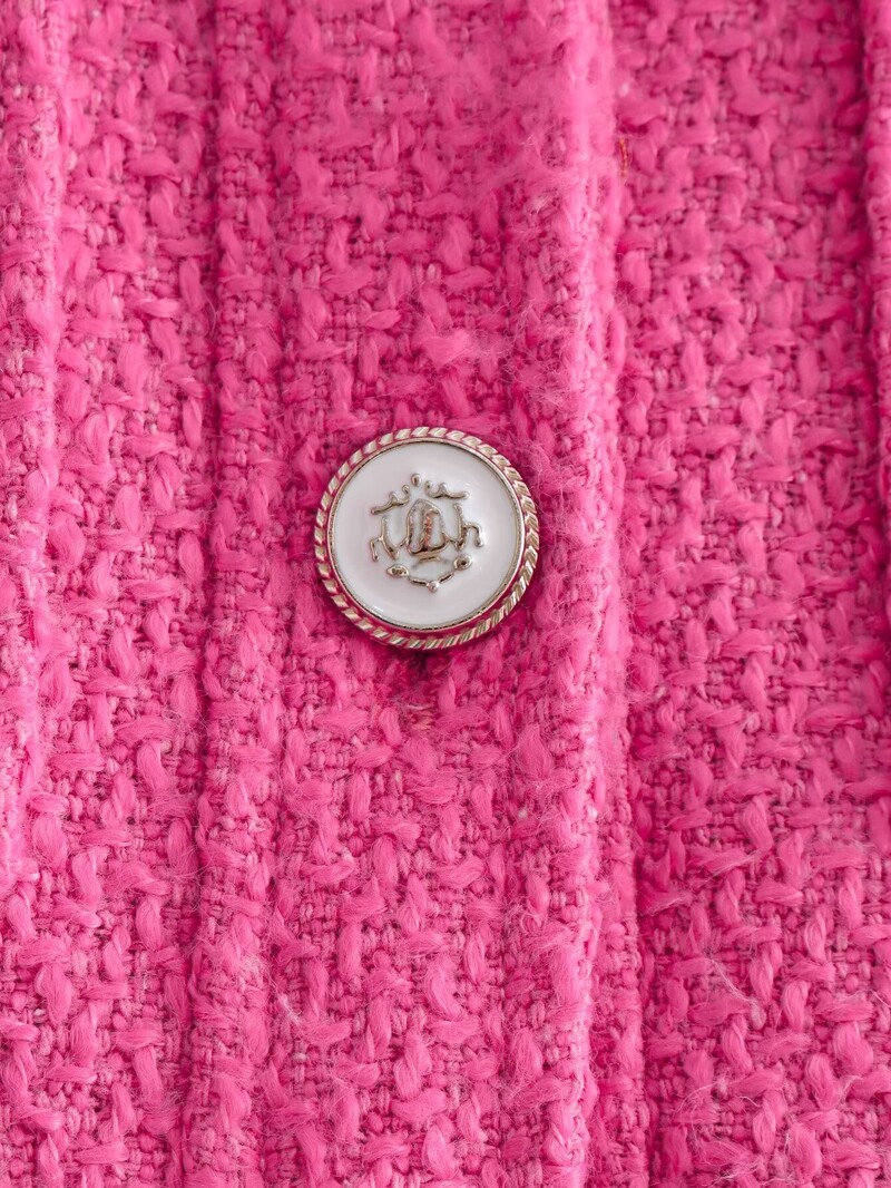 Suures suuruses naiste riided villane mantel rev Üherealine roosa lühike mantel kevadeks ja sügiseks Rinna pikkus 104-114cm