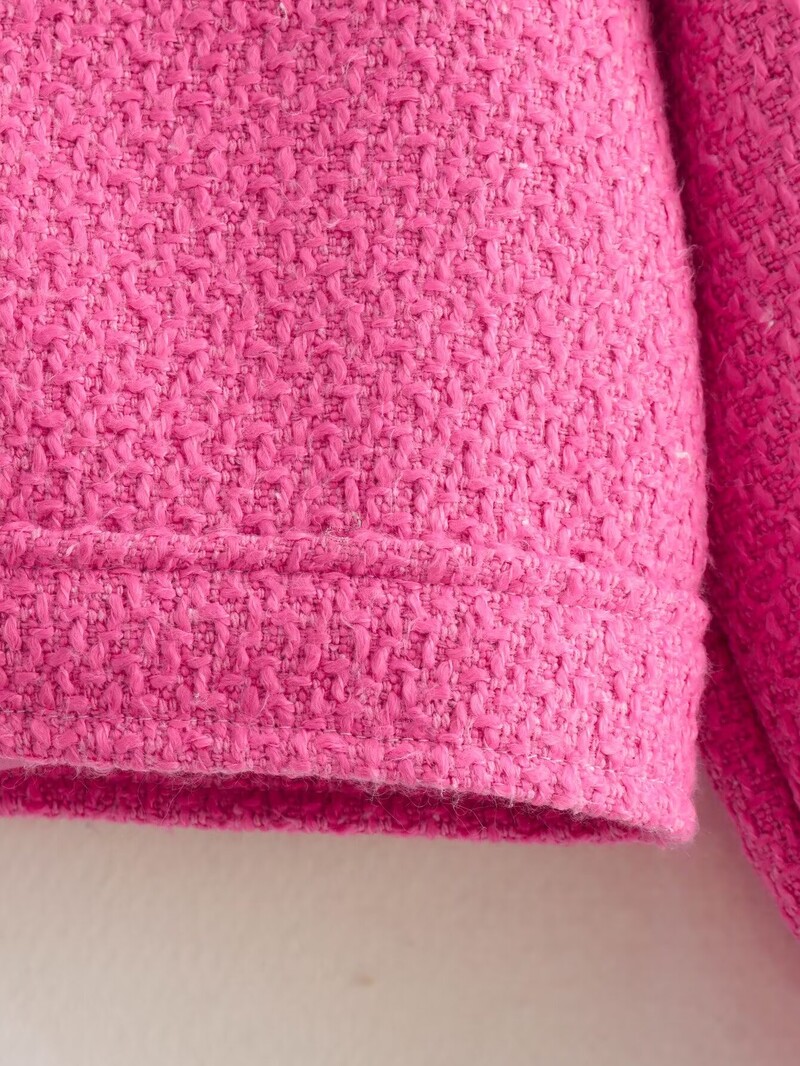 Suures suuruses naiste riided villane mantel rev Üherealine roosa lühike mantel kevadeks ja sügiseks Rinna pikkus 104-114cm