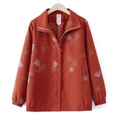 7xl jakna veće veličine Ženska odjeća Ležerna kaput s printom dugih rukava Srednja i starija dob Gornja odjeća s patentnim zatvaračem Jesen 2022.