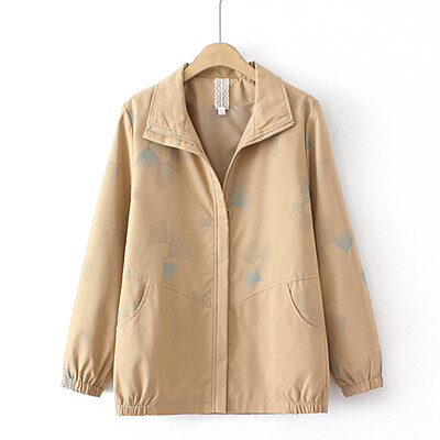 7xl jakna veće veličine Ženska odjeća Ležerna kaput s printom dugih rukava Srednja i starija dob Gornja odjeća s patentnim zatvaračem Jesen 2022.