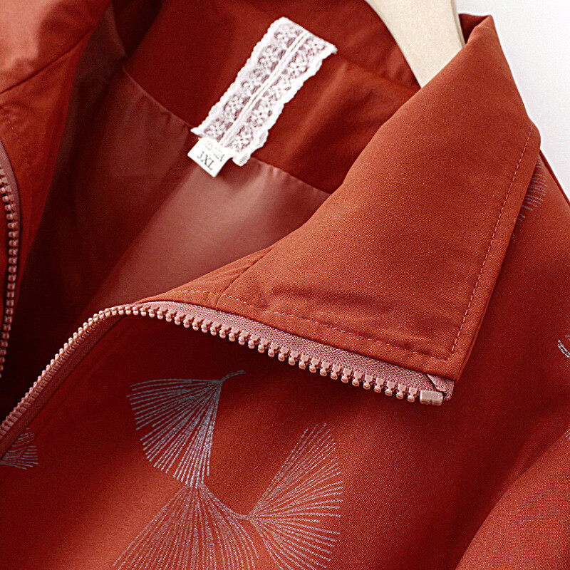 7xl jakna veće veličine Ženska odjeća Ležerna kaput s printom dugih rukava Srednja i starija dob Gornja odjeća s patentnim zatvaračem Jesen 2022.