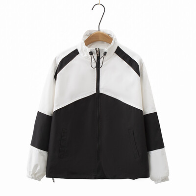 Ženska vanjska jakna velikih veličina Jesenska ležerna odjeća Modna samostojeća ovratnica Spojeni patentni zatvarači Gornja odjeća Curve Kaputi K91 8025