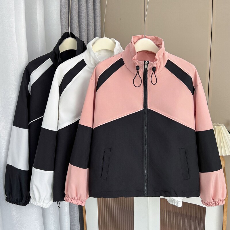 Ženska vanjska jakna velikih veličina Jesenska ležerna odjeća Modna samostojeća ovratnica Spojeni patentni zatvarači Gornja odjeća Curve Kaputi K91 8025