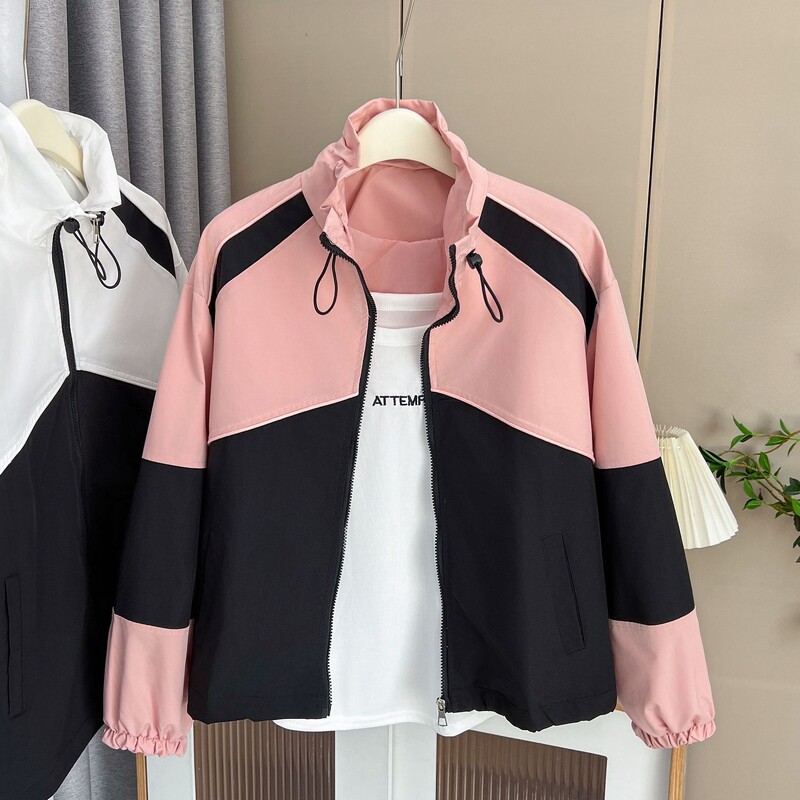 Ženska vanjska jakna velikih veličina Jesenska ležerna odjeća Modna samostojeća ovratnica Spojeni patentni zatvarači Gornja odjeća Curve Kaputi K91 8025