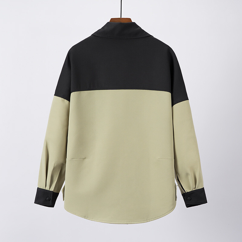 Jesenski trenč kaput velikih veličina za 2022. Ženska odjeća, modna vjetrovka s dvostrukim kopčanjem, ležerna gornja odjeća dugih rukava u blok boji