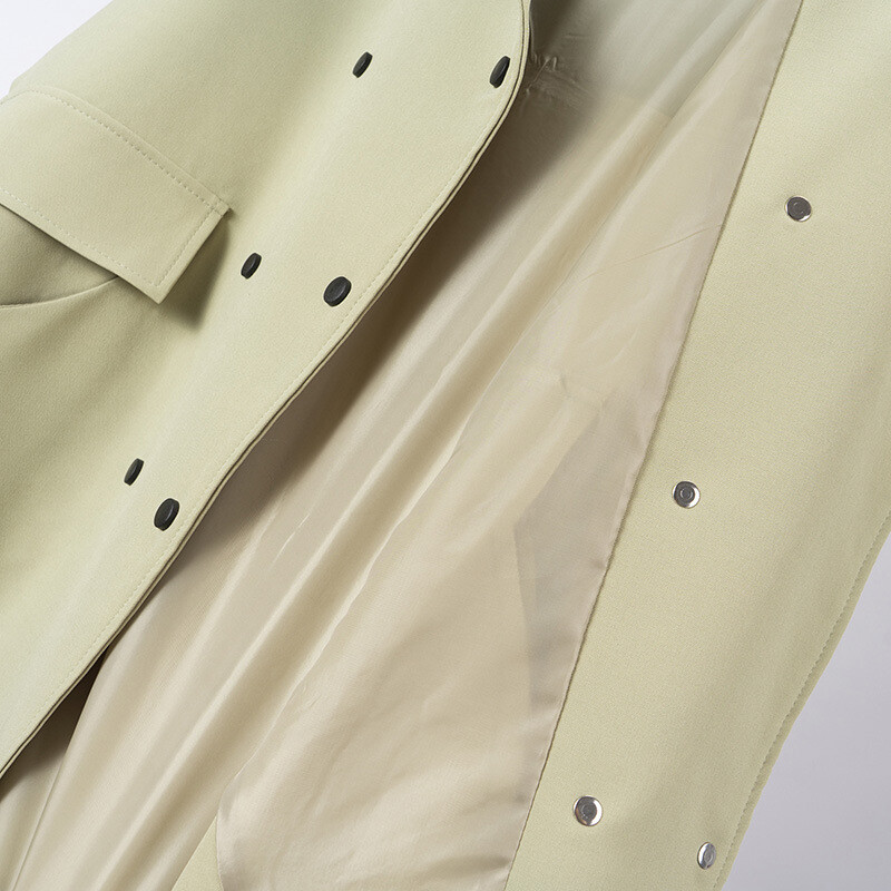 Jesenski trenč kaput velikih veličina za 2022. Ženska odjeća, modna vjetrovka s dvostrukim kopčanjem, ležerna gornja odjeća dugih rukava u blok boji