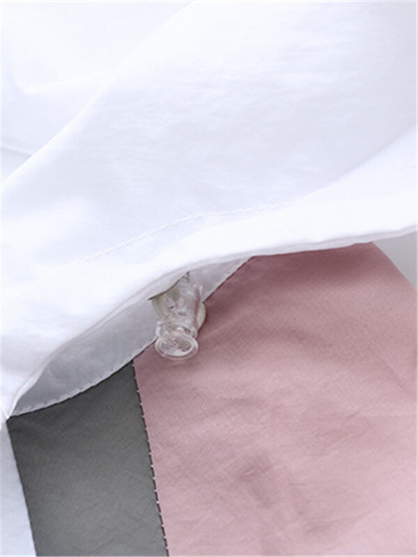 Suures suuruses naisterõivad suvine õhuke vabaaja jope, kontrastvärvi, blokeeritud kapuutsiga lukuga jakk ja vöökohal on pingutusnöör