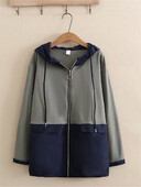 Suures suuruses naiste pikkade varrukatega kapuutsiga jakk, värviline puuvillane froteekangast vabaaja jope, lukuga mudelid kevad- ja sügistopid