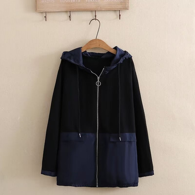 Suures suuruses naiste pikkade varrukatega kapuutsiga jakk, värviline puuvillane froteekangast vabaaja jope, lukuga mudelid kevad- ja sügistopid