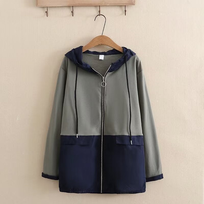 Suures suuruses naiste pikkade varrukatega kapuutsiga jakk, värviline puuvillane froteekangast vabaaja jope, lukuga mudelid kevad- ja sügistopid