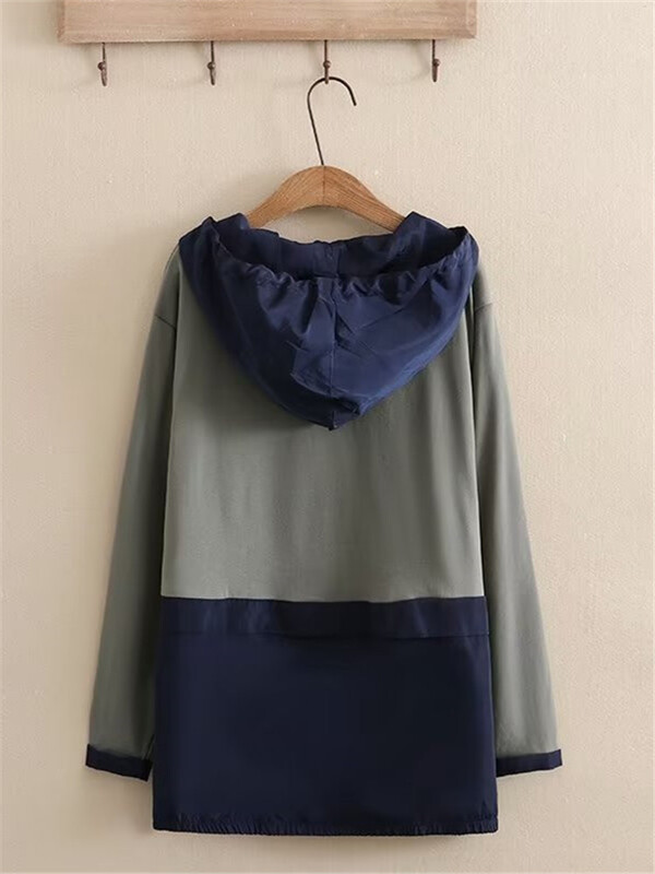 Suures suuruses naiste pikkade varrukatega kapuutsiga jakk, värviline puuvillane froteekangast vabaaja jope, lukuga mudelid kevad- ja sügistopid