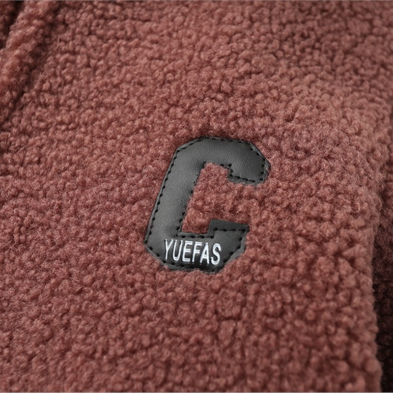 2022 Зимно дамско палто с големи размери Ежедневно модно яке с надпис с букви Стойка яка Кадифе Топло яке от поларен флис Извити дрехи