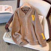 150 kg veće veličine Žensko grudi 160 Jesen Zima Opuštena imitacija janjeće dlake Zrnasti pliš Ležerni plišani kaput 6XL 7XL 8XL 9XL 10XL