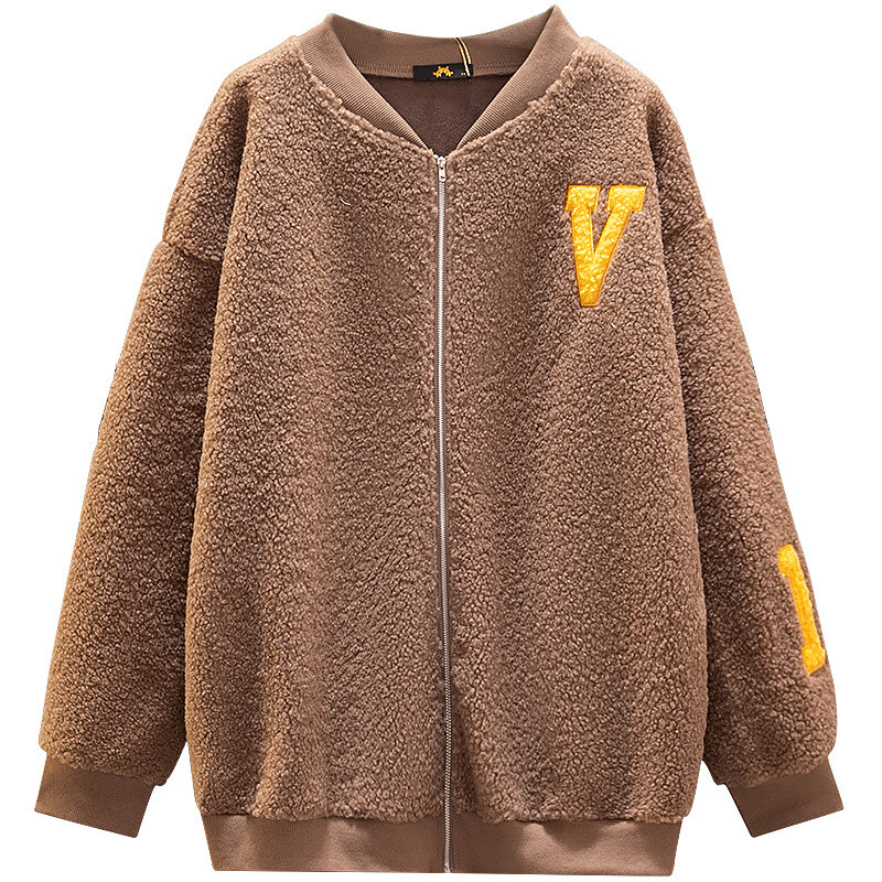 150 kg veće veličine Žensko grudi 160 Jesen Zima Opuštena imitacija janjeće dlake Zrnasti pliš Ležerni plišani kaput 6XL 7XL 8XL 9XL 10XL