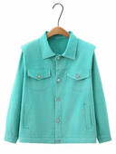 Ženska odjeća velikih veličina Proljetni i jesenski kratki kaput Elegantna jakna od punog platna s reverima, višestrukim gumbima i džepovima