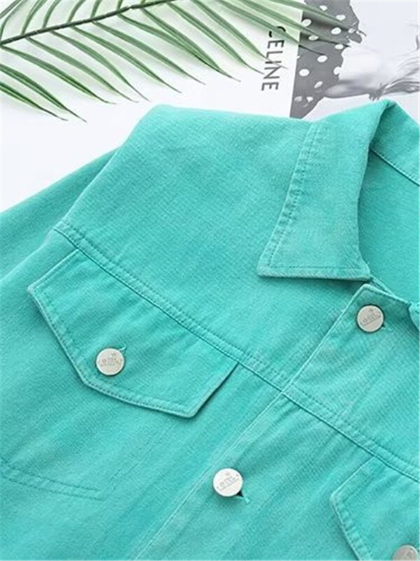 Ženska odjeća velikih veličina Proljetni i jesenski kratki kaput Elegantna jakna od punog platna s reverima, višestrukim gumbima i džepovima