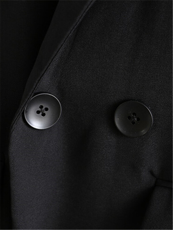 Ρούχα σε μεγάλο μέγεθος για Άνοιξη και Φθινοπωρινό τζάκετ με γιακά Διπλό στήθος μονόχρωμο Μεγάλο παλτό μεσαίου μήκους καμπαρντίνα