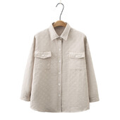 Ženska prošivena jakna velikih veličina Jesenska ležerna odjeća Modna Argyle košulja Outwear Curve Tanki kaputi F53 2315