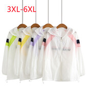 Velike ženske ljetne 2022. nove labave ultratanke prozračne labave velike veličine s kapuljačom za sunčanje 3XL 4XL 5XL 6XL