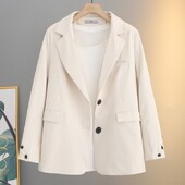 Jesenska odjeća 2023. Ženski blejzer velike veličine Široka dizajnerska jakna Modna ležerna jednobojna gornja odjeća Curve