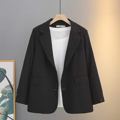 Jesenska odjeća 2023. Ženski blejzer velike veličine Široka dizajnerska jakna Modna ležerna jednobojna gornja odjeća Curve