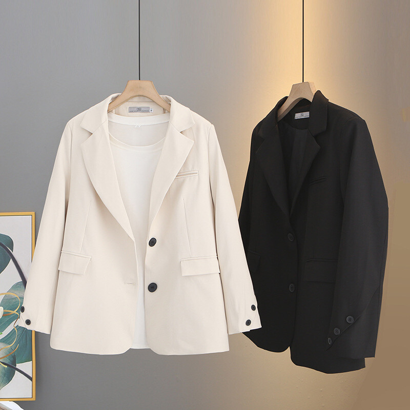 Jesenska odjeća 2023. Ženski blejzer velike veličine Široka dizajnerska jakna Modna ležerna jednobojna gornja odjeća Curve