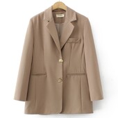 4XL sako veće veličine Ženski sako s proljetnim temperamentom 2023., jednoredno kopčanje, gornja odjeća s dva džepa, prevelika odjeća s oblinama