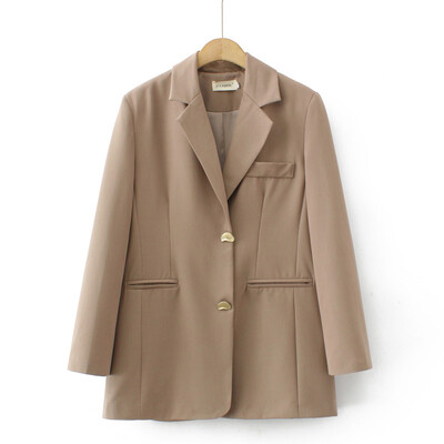 4XL sako veće veličine Ženski sako s proljetnim temperamentom 2023., jednoredno kopčanje, gornja odjeća s dva džepa, prevelika odjeća s oblinama