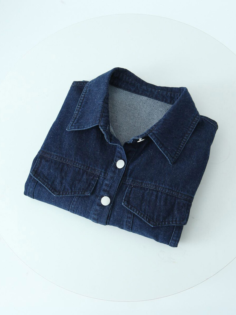 Kvalitetna traper kratka jakna velikih veličina Ženska proljeće ljeto 2023. Chic Gornja odjeća s puf rukavima Prevelika odjeća za obline