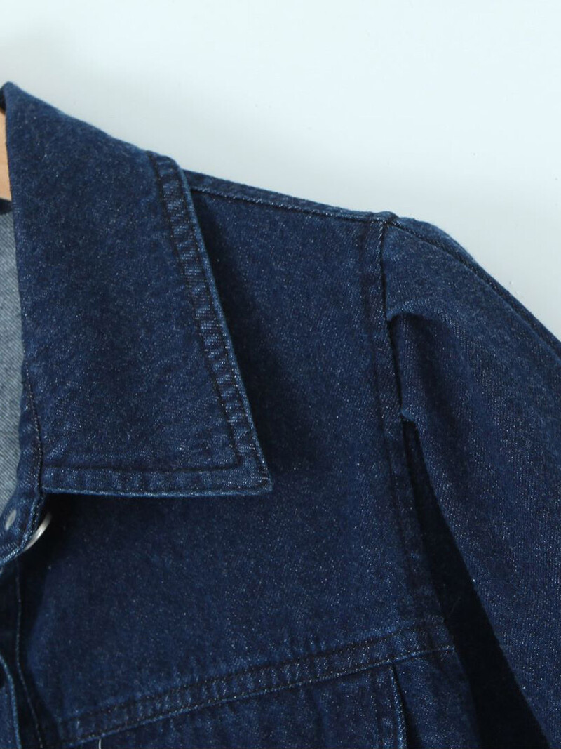 Kvalitetna traper kratka jakna velikih veličina Ženska proljeće ljeto 2023. Chic Gornja odjeća s puf rukavima Prevelika odjeća za obline