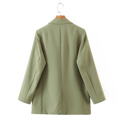 Καλής ποιότητας γυναικεία blazers σε συνθετικό μέγεθος Loose casual μωβ διπλό στήθος αντιρυτιδική κοστούμι υφασμάτινο σακάκι μαύρο παλτό