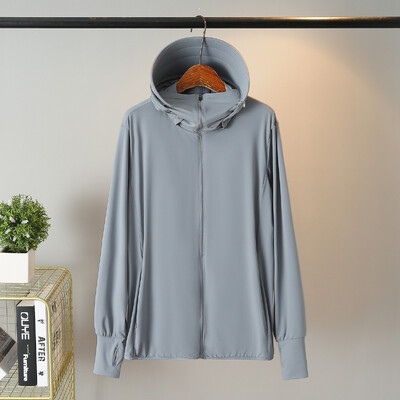Summer Plus Size Hooded Sun Protection Jacket 2024 New Loose Thin Ice Silk Άνετο παλτό UV εξωτερικού χώρου