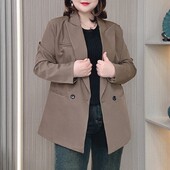 2024 Jachetă pentru costum de cafea, de primăvară și toamnă, pentru femei, mărime, temperament, largi, ocazional