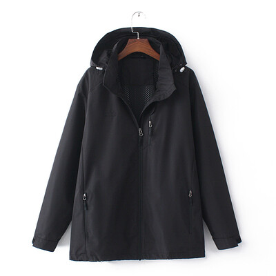 5XL Външно яке Плюс размер Дамско облекло Свободно връхно облекло с яка и качулка Дишащо ветроустойчиво палто