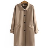4xl Dugački trenč kaput veće veličine Ženska modna vjetrovka s punim rukavima i ovratnikom, elegantna VANJSKA ODJEĆA NA REDNO REDENJE