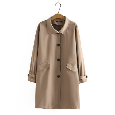 4xl Dugački trenč kaput veće veličine Ženska modna vjetrovka s punim rukavima i ovratnikom, elegantna VANJSKA ODJEĆA NA REDNO REDENJE