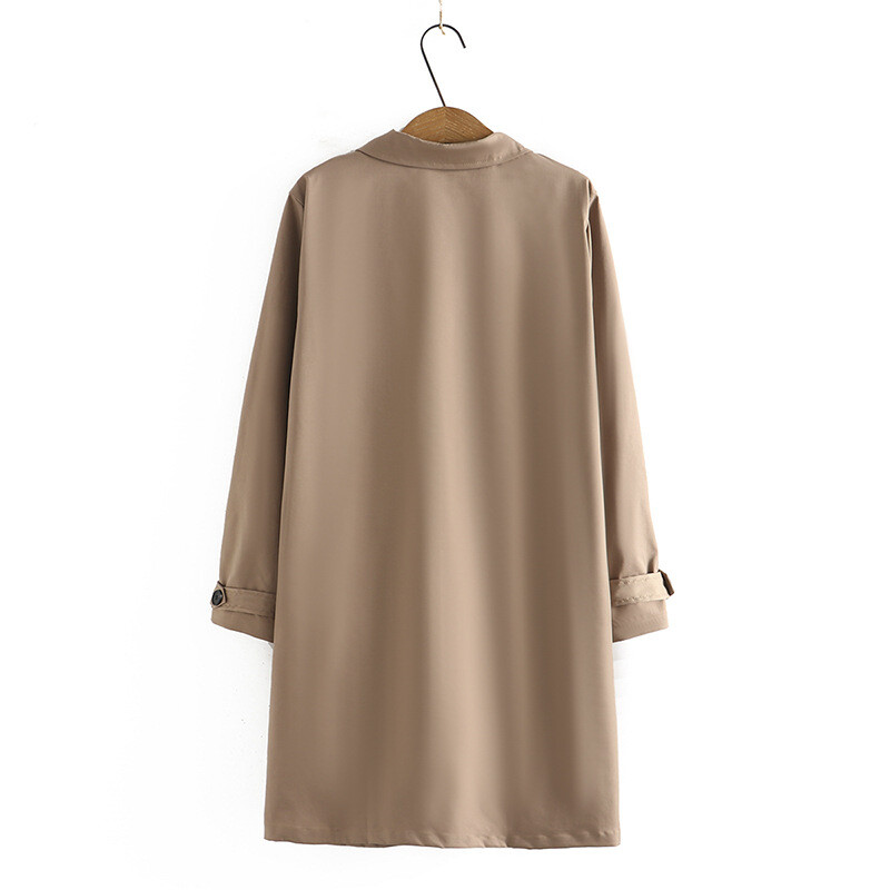 4xl Dugački trenč kaput veće veličine Ženska modna vjetrovka s punim rukavima i ovratnikom, elegantna VANJSKA ODJEĆA NA REDNO REDENJE