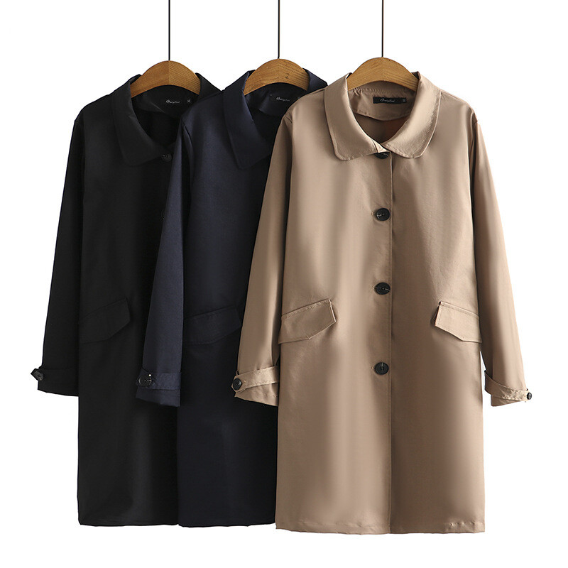 4xl Dugački trenč kaput veće veličine Ženska modna vjetrovka s punim rukavima i ovratnikom, elegantna VANJSKA ODJEĆA NA REDNO REDENJE