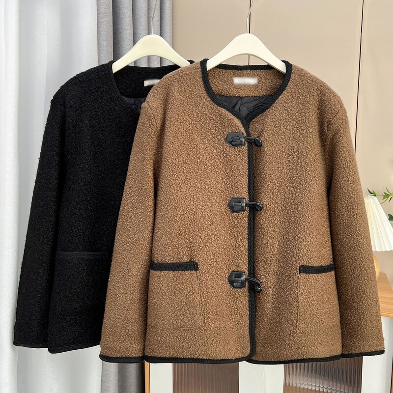 Proljeće jesen 100 kg Fashion Chic prošivena jakna velikih veličina Ženski topli vuneni kaput 1797