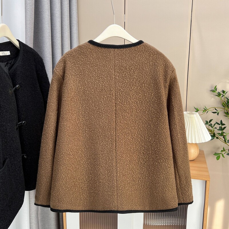 Proljeće jesen 100 kg Fashion Chic prošivena jakna velikih veličina Ženski topli vuneni kaput 1797