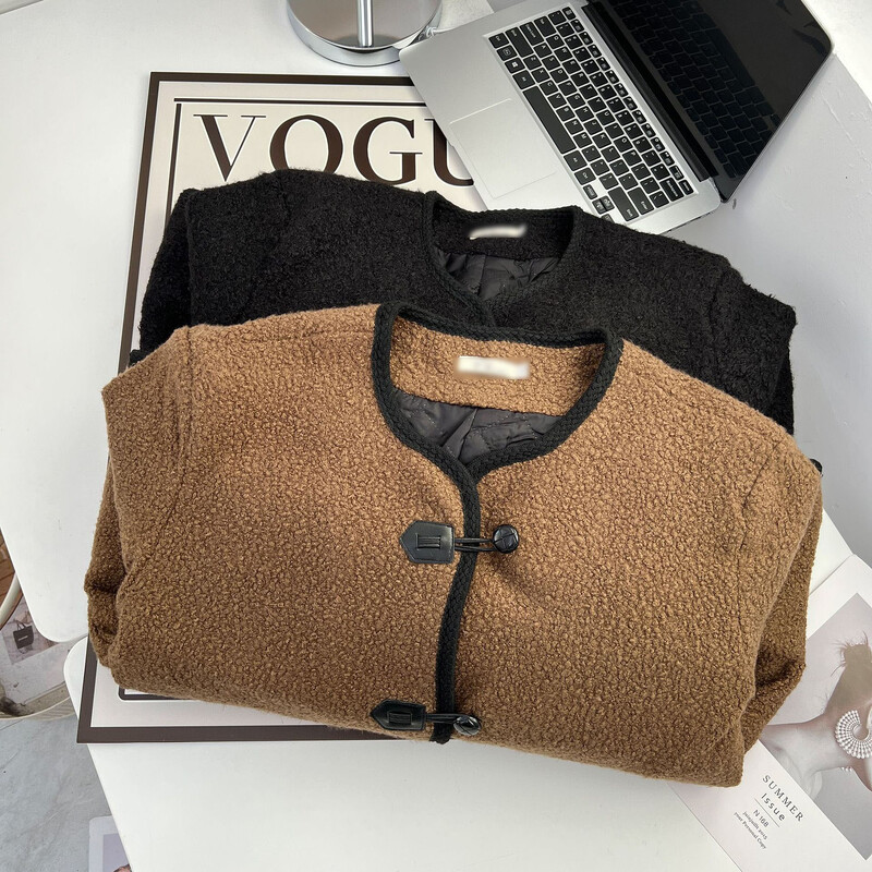 Proljeće jesen 100 kg Fashion Chic prošivena jakna velikih veličina Ženski topli vuneni kaput 1797