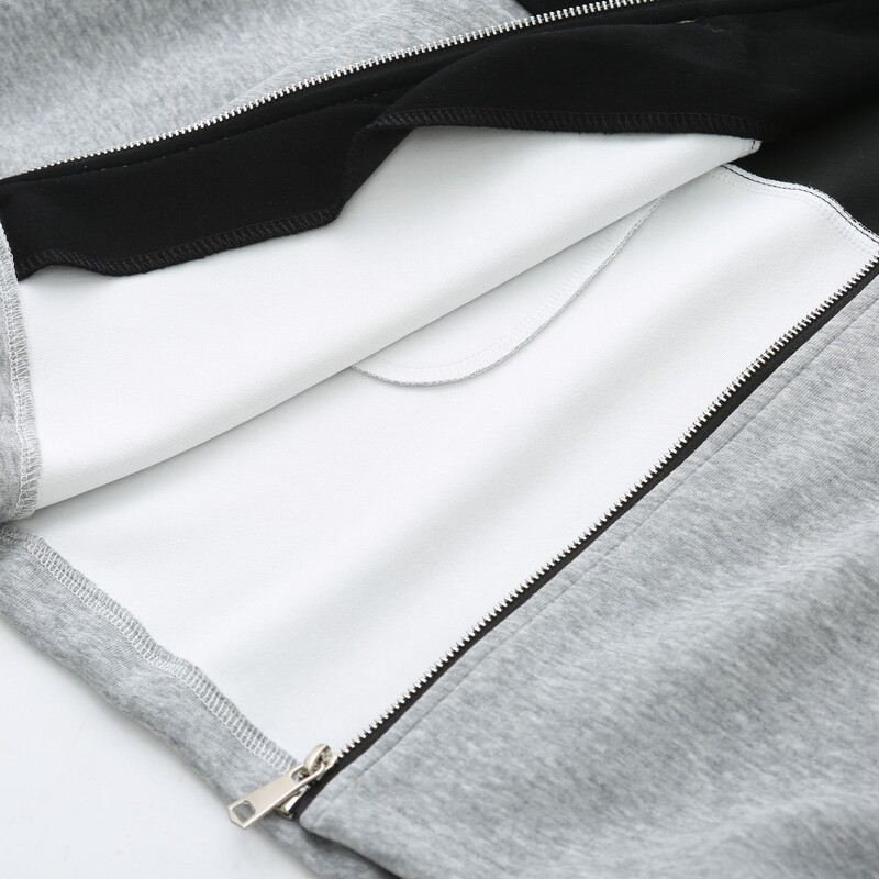 Ženska jakna velikih veličina s patentnim zatvaračem Jesenska ležerna odjeća Modna pletena gornja odjeća kontrastne boje sa samostojećim ovratnikom Široki BF kaputi F71 3081