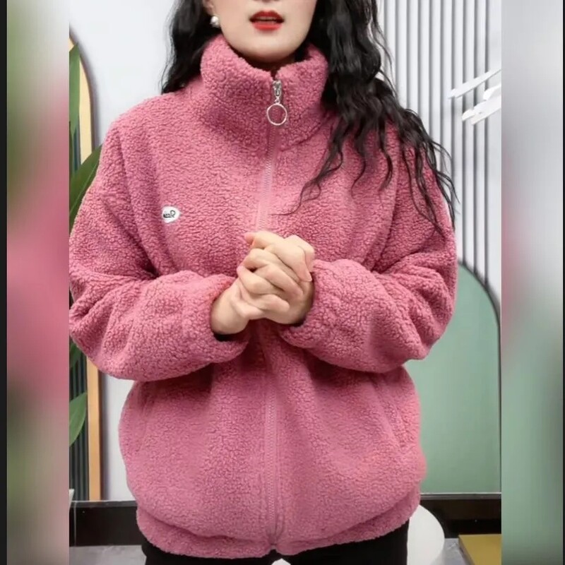 Hip hop jesen zima flis pahuljasta jakna Streetwear Harajuku Fuzzy Kaput s patentnim zatvaračem Ženska lagana jakna Plišana topla jakna Kaput