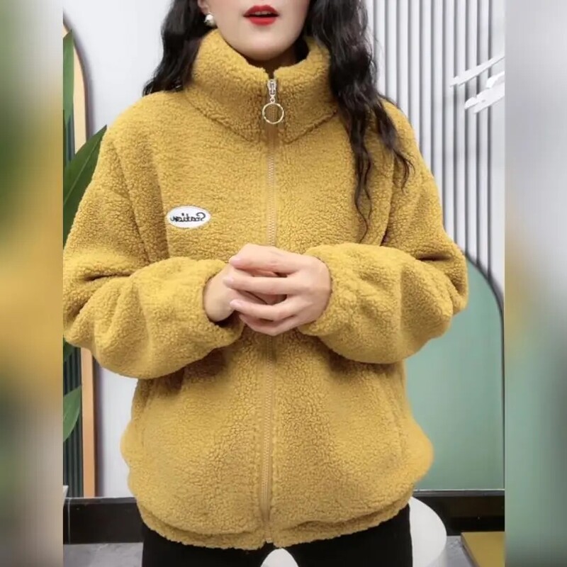 Hip hop jesen zima flis pahuljasta jakna Streetwear Harajuku Fuzzy Kaput s patentnim zatvaračem Ženska lagana jakna Plišana topla jakna Kaput