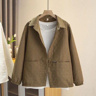 Есенни дрехи за 2023 г. Дамско ватирано яке Плюс размер Свободно семпло жакардово палто Argyle Ежедневно горно облекло Curve