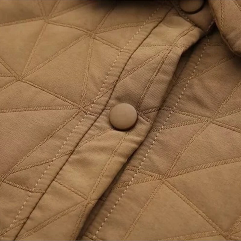 Jesenska odjeća 2023. Ženska prošivena jakna Velike veličine Široki kaputi Ležerni spoj na rever Geometrijski uzorak Gornja odjeća Krivulja