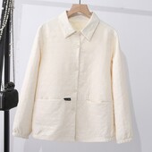 Jesenska ženska odjeća 2023. Jakna velikih veličina Ležeran tanki rever Jacquard Label Curve Kaput S54 2332