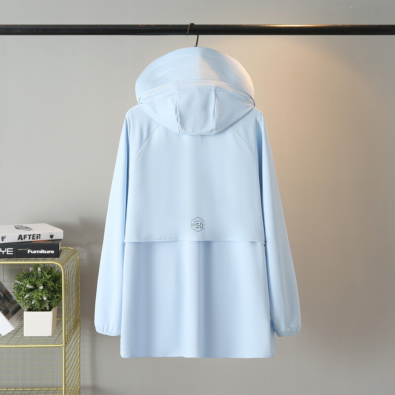 Jakna veće veličine za žene 2023. proljeće ljeto UPF50 Gornja odjeća za zaštitu od sunca s odvojivom kapuljačom Prevelika odjeća za obline A33-2255