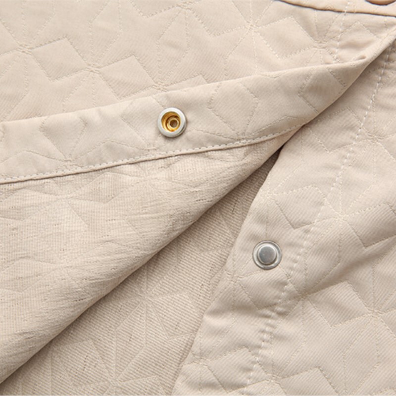 Jesen 2023. Ženski kaput velikih veličina Široki karirani kontrastni ovratnik Tanka prošivena gornja odjeća s geometrijskim uzorkom Odjeća velikih oblina