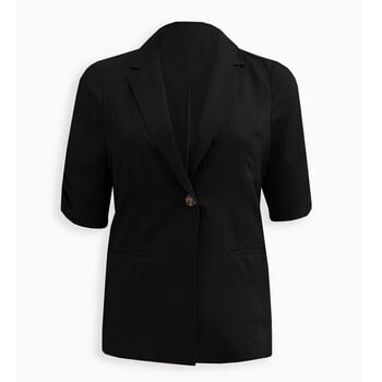 Plus Size Ανοιξιάτικο φθινόπωρο Κομψό Γυναικείο Blazer Μισό Ruched μανίκι με ένα κουμπί Business Casual Blazer Μεγάλο μέγεθος Μπουφάν 7XL